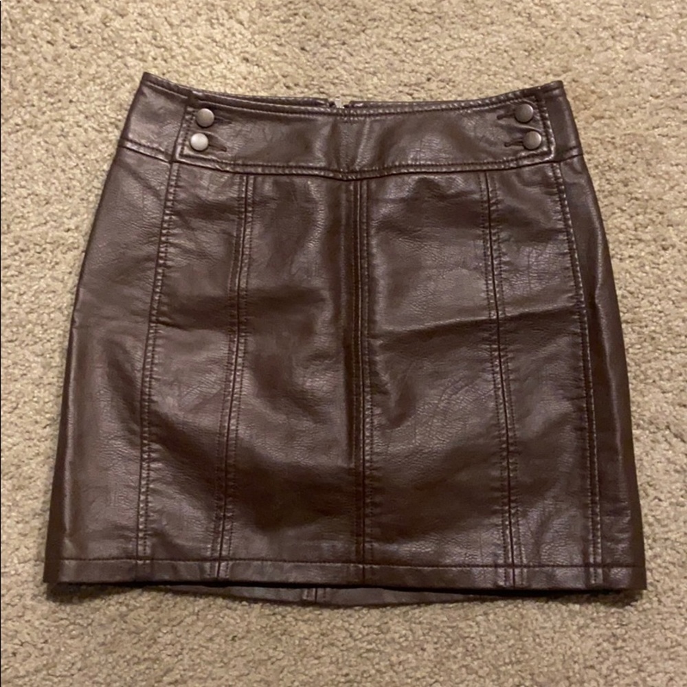 Free People Leather Skirt